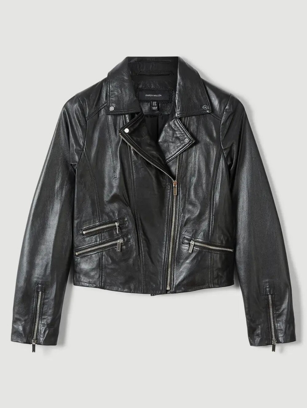 Karen Millen Forever Leather Signature Biker Jacket, Like New